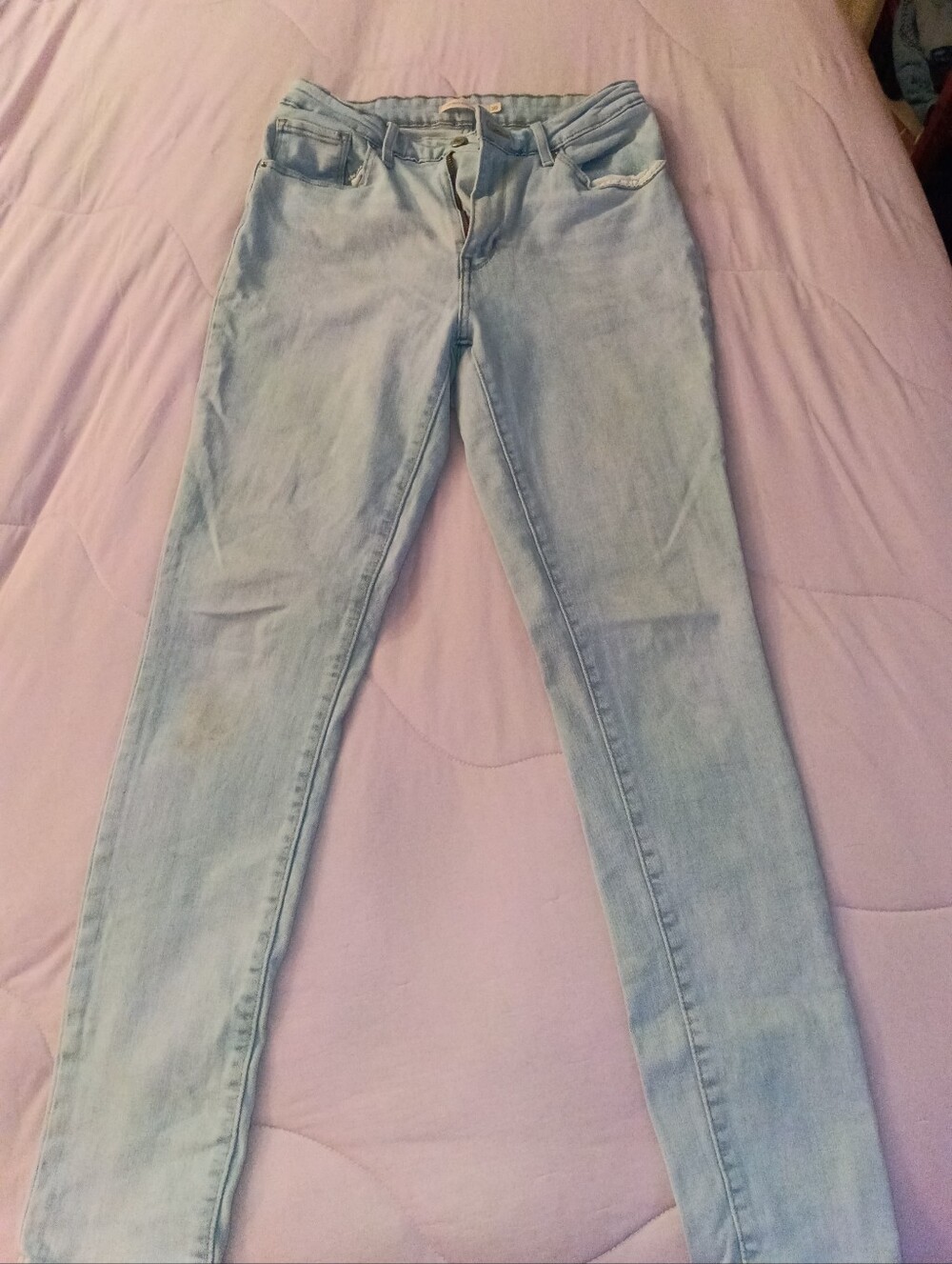 Levi's 721 High Waisted Baby Blue Jeans